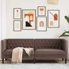Trivietė chesterfield sofa, rudos spalvos, dirbtinė oda
