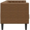 Trivietė chesterfield sofa su pagalvėlėmis, ruda, dirbtinė oda