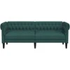 Trivietė chesterfield sofa, tamsiai žalios spalvos, audinys