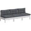 Trivietė sodo sofa su antracito pagalvėlėmis, pušies masyvas