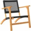 Trivietė sodo sofa su pagalvėlėmis, juodos spalvos, poliratanas