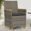 Trivietė sodo sofa su pagalvėlėmis, juodos spalvos, poliratanas