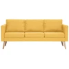 Trivietė sofa, geltona, audinys