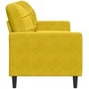 Trivietė sofa, geltonos spalvos, 180cm, aksomas