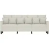 Trivietė sofa, kreminės spalvos, 180cm, aksomas