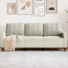 Trivietė sofa, kreminės spalvos, 180cm, aksomas