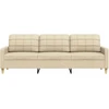 Trivietė sofa, kreminės spalvos, 210cm, audinys