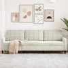 Trivietė sofa, kreminės spalvos, 210cm, aksomas