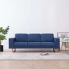 Trivietė sofa, mėlyna, audinys