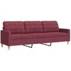 Trivietė sofa, raudonojo vyno spalvos, 180cm, audinys