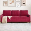 Trivietė sofa, raudonojo vyno spalvos, 180cm, aksomas