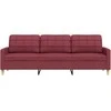 Trivietė sofa, raudonojo vyno spalvos, 180cm, audinys
