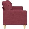 Trivietė sofa, raudonojo vyno spalvos, 180cm, audinys