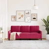 Trivietė sofa, raudonojo vyno spalvos, 180cm, aksomas