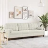 Trivietė sofa su pagalvėlėmis, kreminės spalvos, 210cm, aksomas