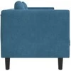Trivietė sofa su pagalvėlėmis, mėlynos spalvos, aksomas