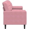 Trivietė sofa su pagalvėlėmis, rožinės spalvos, 210cm, aksomas