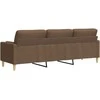 Trivietė sofa su pagalvėlėmis, rudos spalvos, 210cm, audinys