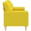 Trivietė sofa su pagalvėlėmis, šviesiai geltona, 210cm, audinys