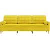 Trivietė sofa su pagalvėlėmis, šviesiai geltona, 210cm, audinys
