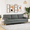 Trivietė sofa su pagalvėlėmis, tamsiai pilka, 210cm, audinys