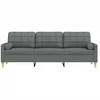 Trivietė sofa su pagalvėlėmis, tamsiai pilka, 210cm, audinys