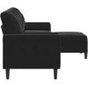 Trivietė sofa su pakoja, juodos spalvos, 210cm, aksomas