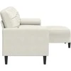 Trivietė sofa su pakoja, kreminės spalvos, 210cm, aksomas