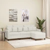 Trivietė sofa su pakoja, kreminės spalvos, 180cm, aksomas