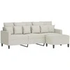 Trivietė sofa su pakoja, kreminės spalvos, 180cm, aksomas