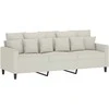 Trivietė sofa su pakoja, kreminės spalvos, 180cm, aksomas