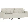 Trivietė sofa su pakoja, kreminės spalvos, 180cm, aksomas