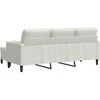 Trivietė sofa su pakoja, kreminės spalvos, 180cm, aksomas