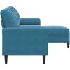Trivietė sofa su pakoja, mėlynos spalvos, 210cm, aksomas