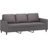 Trivietė sofa su pakoja, pilkos spalvos, 180cm, dirbtinė oda