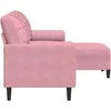 Trivietė sofa su pakoja, rožinės spalvos, 180cm, aksomas
