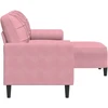 Trivietė sofa su pakoja, rožinės spalvos, 180cm, aksomas