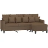 Trivietė sofa su pakoja, rudos spalvos, 180cm, audinys
