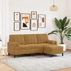 Trivietė sofa su pakoja, rudos spalvos, 180cm, aksomas