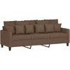 Trivietė sofa su pakoja, rudos spalvos, 180cm, audinys
