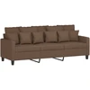Trivietė sofa su pakoja, rudos spalvos, 180cm, audinys