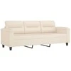 Trivietė sofa su pakoja, smėlio, 180cm, mikropluošto audinys
