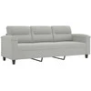 Trivietė sofa su pakoja, šviesiai pilka, 180cm, audinys