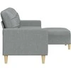 Trivietė sofa su pakoja, šviesiai pilka, 210cm, audinys
