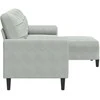 Trivietė sofa su pakoja, šviesiai pilka, 210cm, aksomas