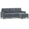 Trivietė sofa su pakoja, tamsiai pilkos spalvos, 180cm, aksomas