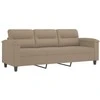 Trivietė sofa su pakoja, taupe, 180cm, mikropluošto audinys