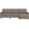 Trivietė sofa su pakoja, taupe spalvos, 210cm, audinys