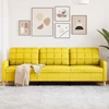 Trivietė sofa, šviesiai geltonos spalvos, 180cm, audinys