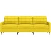Trivietė sofa, šviesiai geltonos spalvos, 180cm, audinys